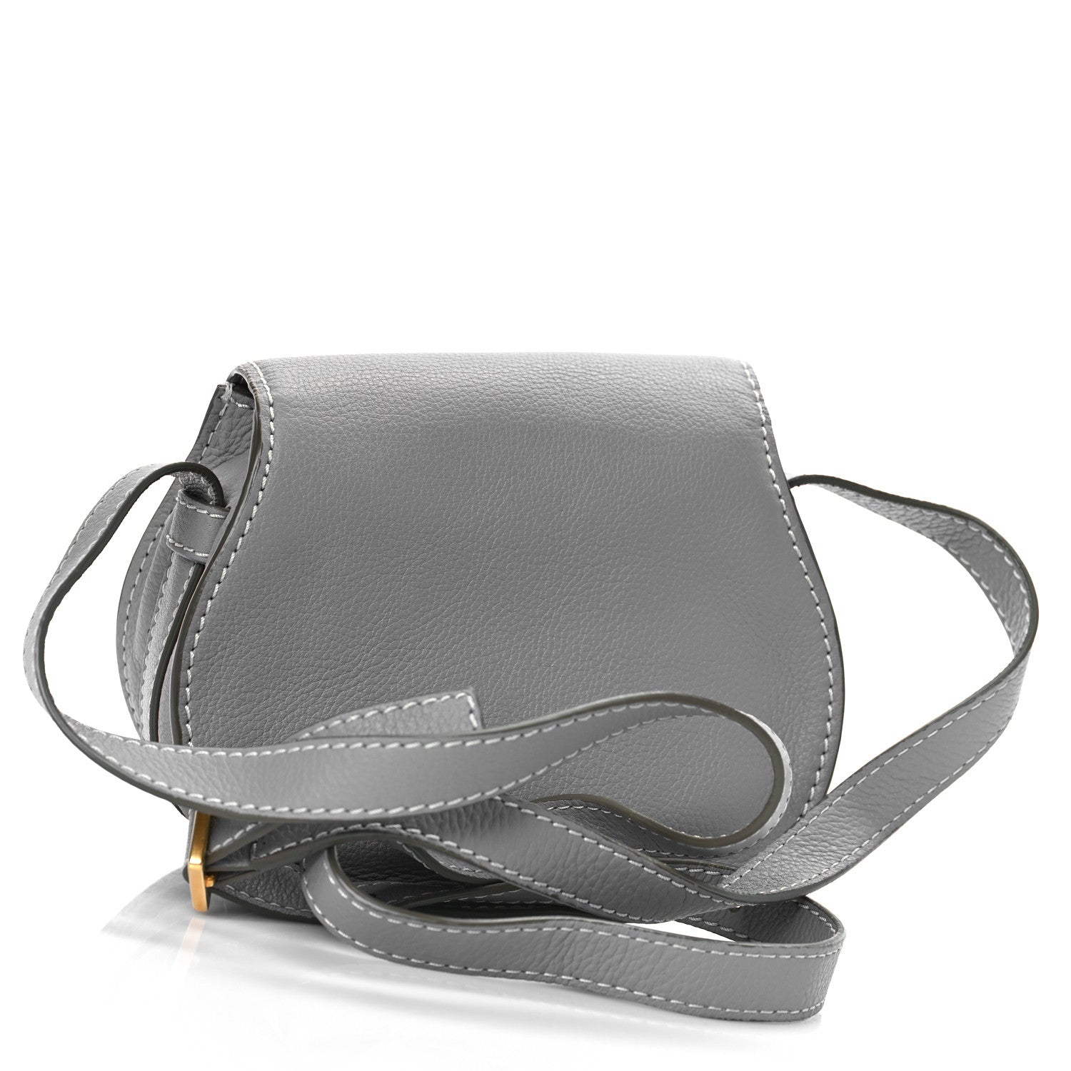 Chloe Calfskin Mini Marcie Round Crossbody Bag Cashmere Grey 3 of 9