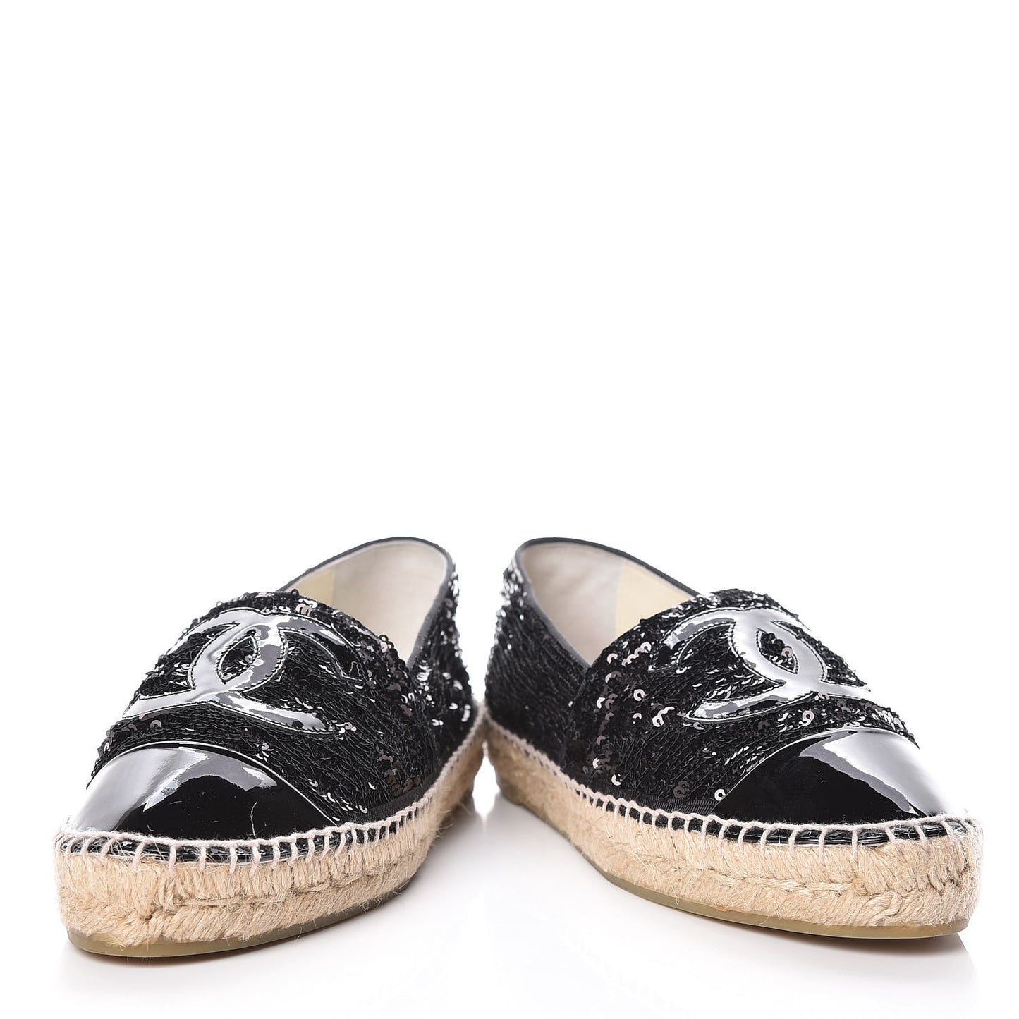 Patent Sequin CC Espadrilles 39 Black