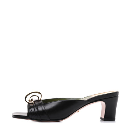 Gucci Malaga Kid Half Moon GG Square Toe Slide Sandals 38.5 Black 1 of 10