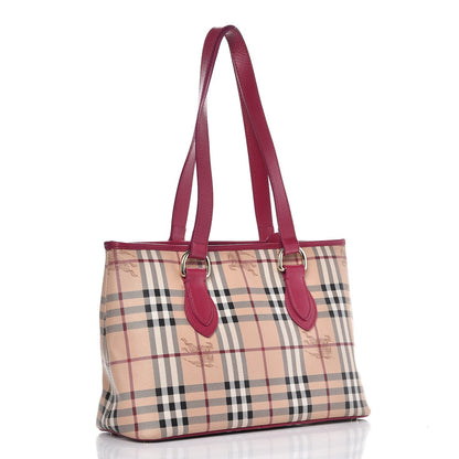 Burberry Haymarket Check Medium Regent Tote Dark Pink 3 of 12