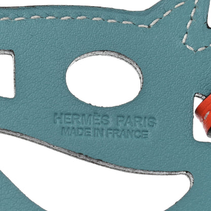 Hermes Swift Paddock Cheval Horse Bag Charm Bleu Atoll Feu 3 of 3