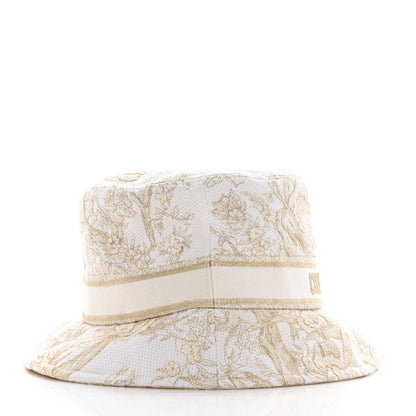Christian Dior Cotton D-Bobby Small Brim Bucket Hat 59 White Gold 5 of 9