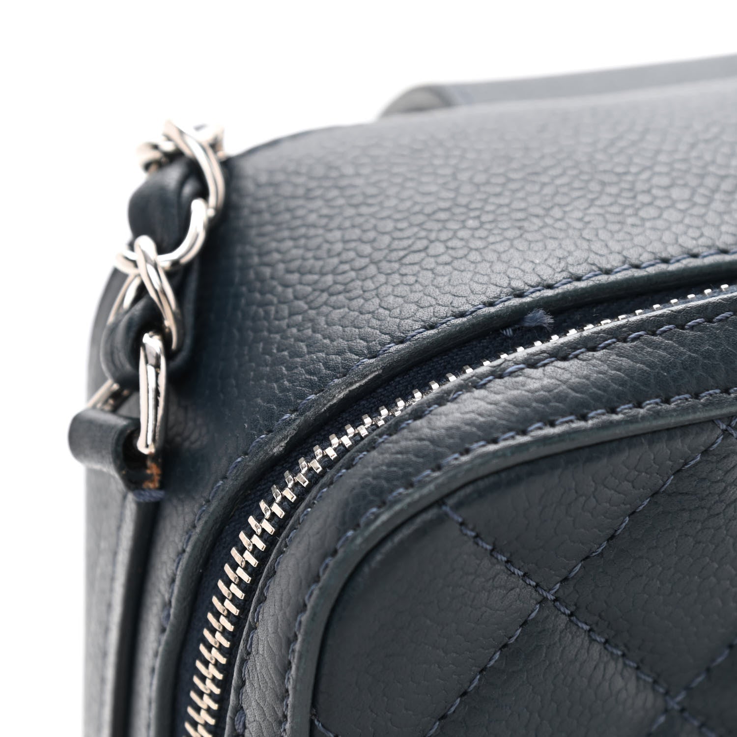 Chanel Caviar Quilted Mini CC Box Camera Bag Dark Blue 11 of 11