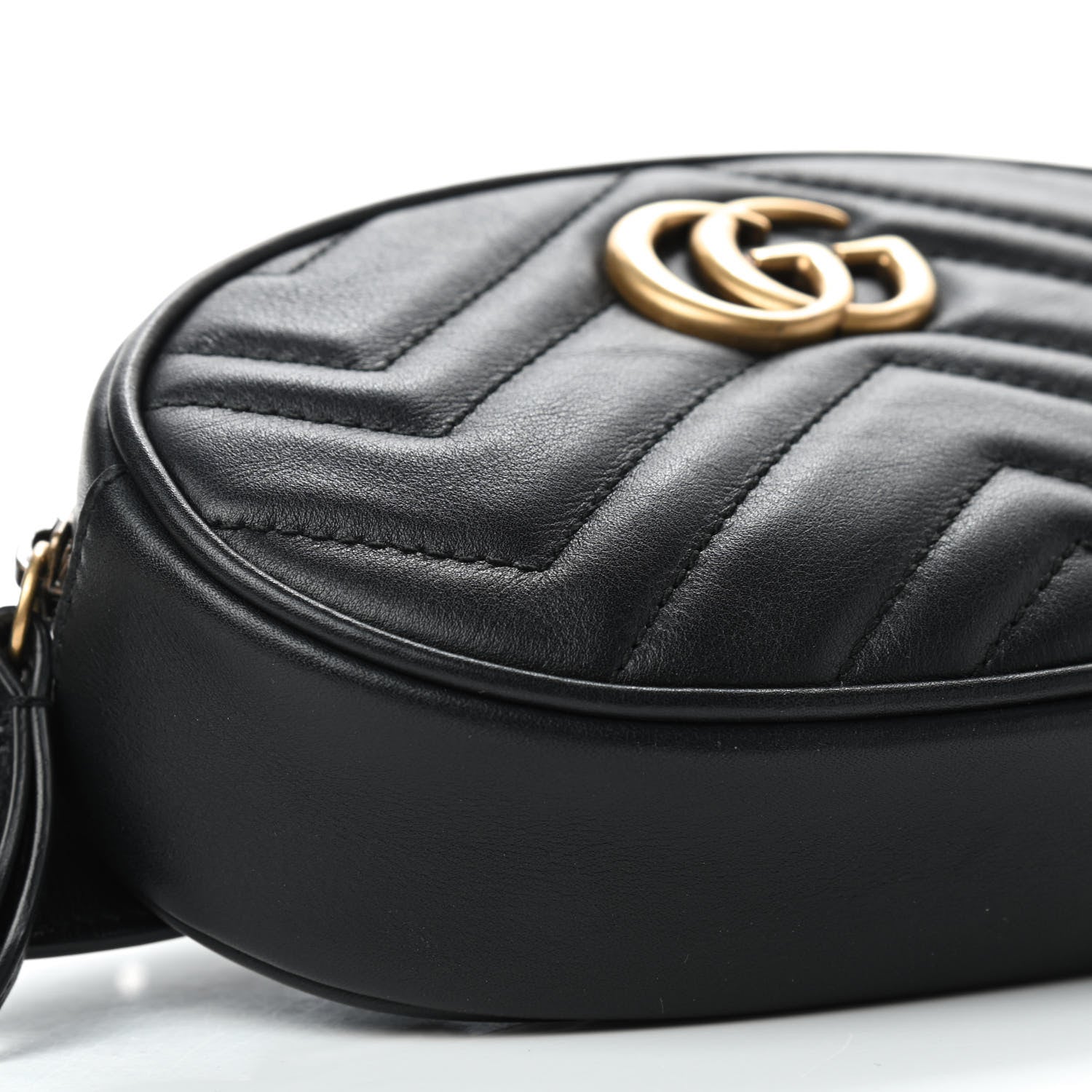 Gucci Calfskin Matelasse GG Marmont Belt Bag 75 30 Black 6 of 9