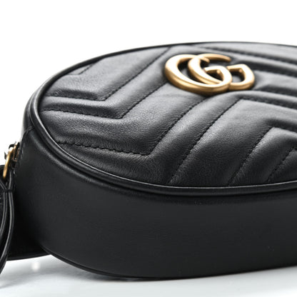Gucci Calfskin Matelasse GG Marmont Belt Bag 75 30 Black 6 of 9