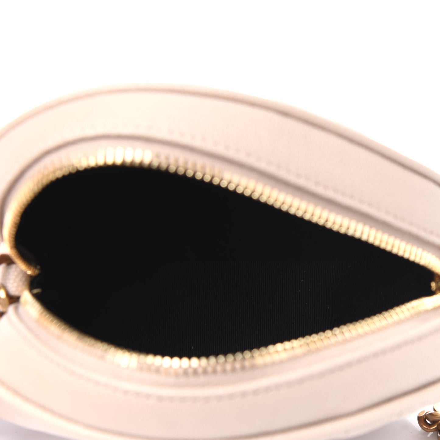 Grain De Poudre Matelasse Chevron Quilted Round Vinyle Camera Bag Dark Beige