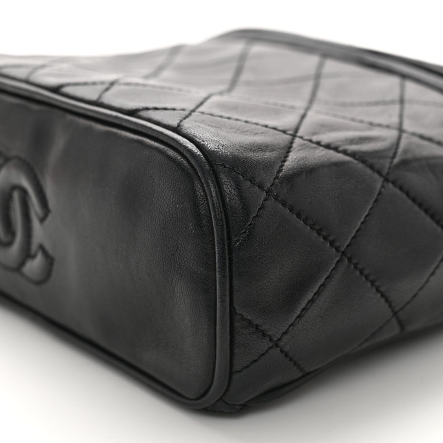 Lambskin Quilted Tassel Shoulder Bag Black
