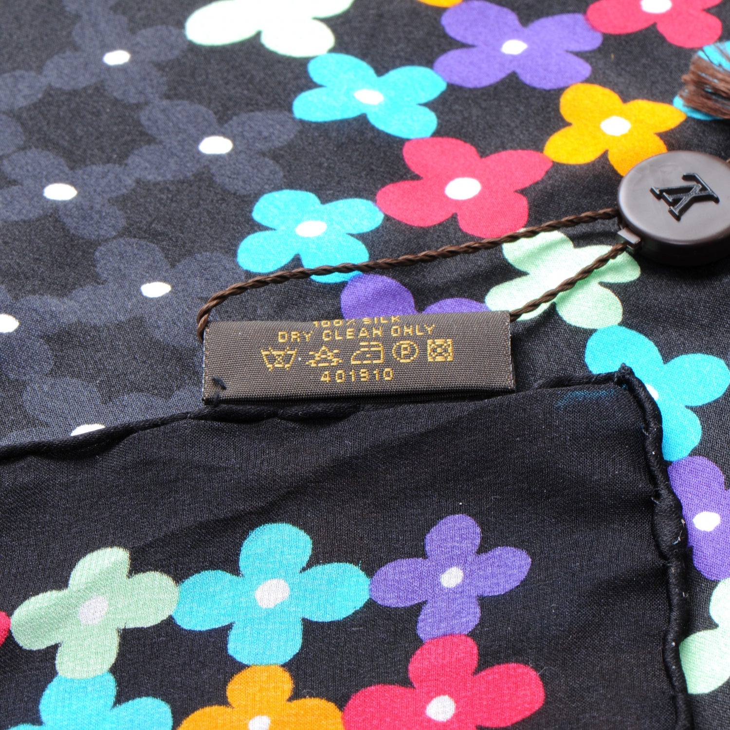 Louis Vuitton Silk Farandole Square Scarf Black 8 of 9