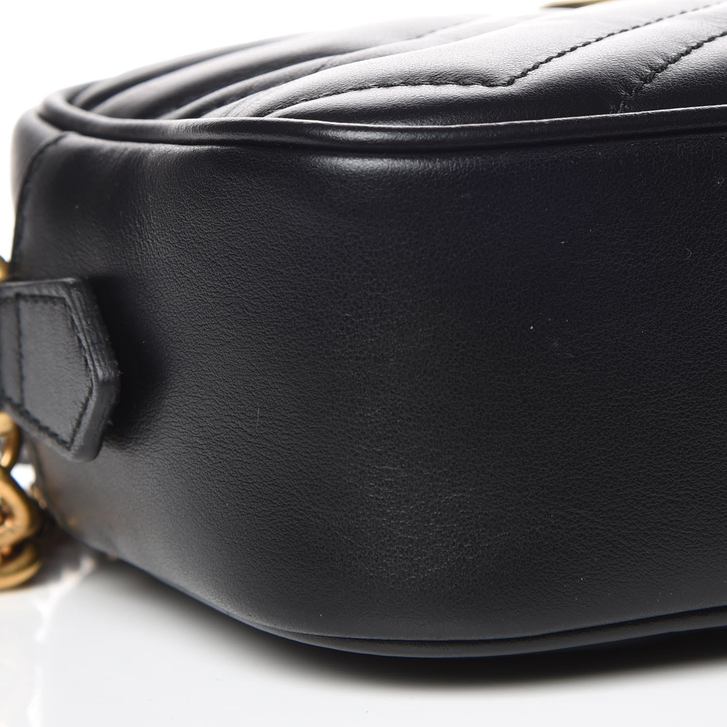 Gucci Calfskin Matelasse Mini GG Marmont Chain Shoulder Bag Black 8 of 9