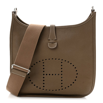 Hermes Taurillon Clemence Evelyne III PM Etoupe 1 of 11