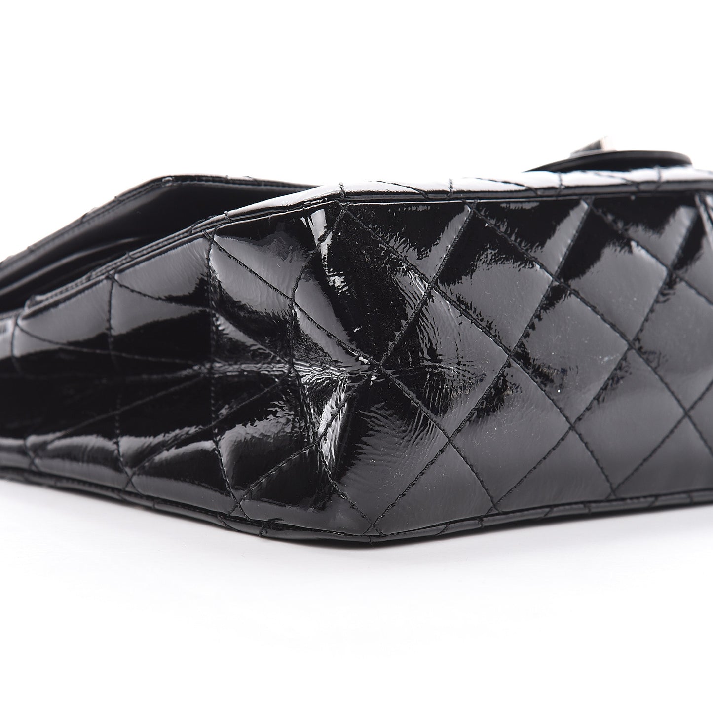 Distressed Patent Quilted 2.55 Reissue 227 Flap Black
