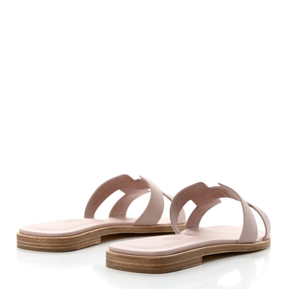 Hermes Epsom Oran Sandals 36.5 Rose Porcelaine 4 of 9