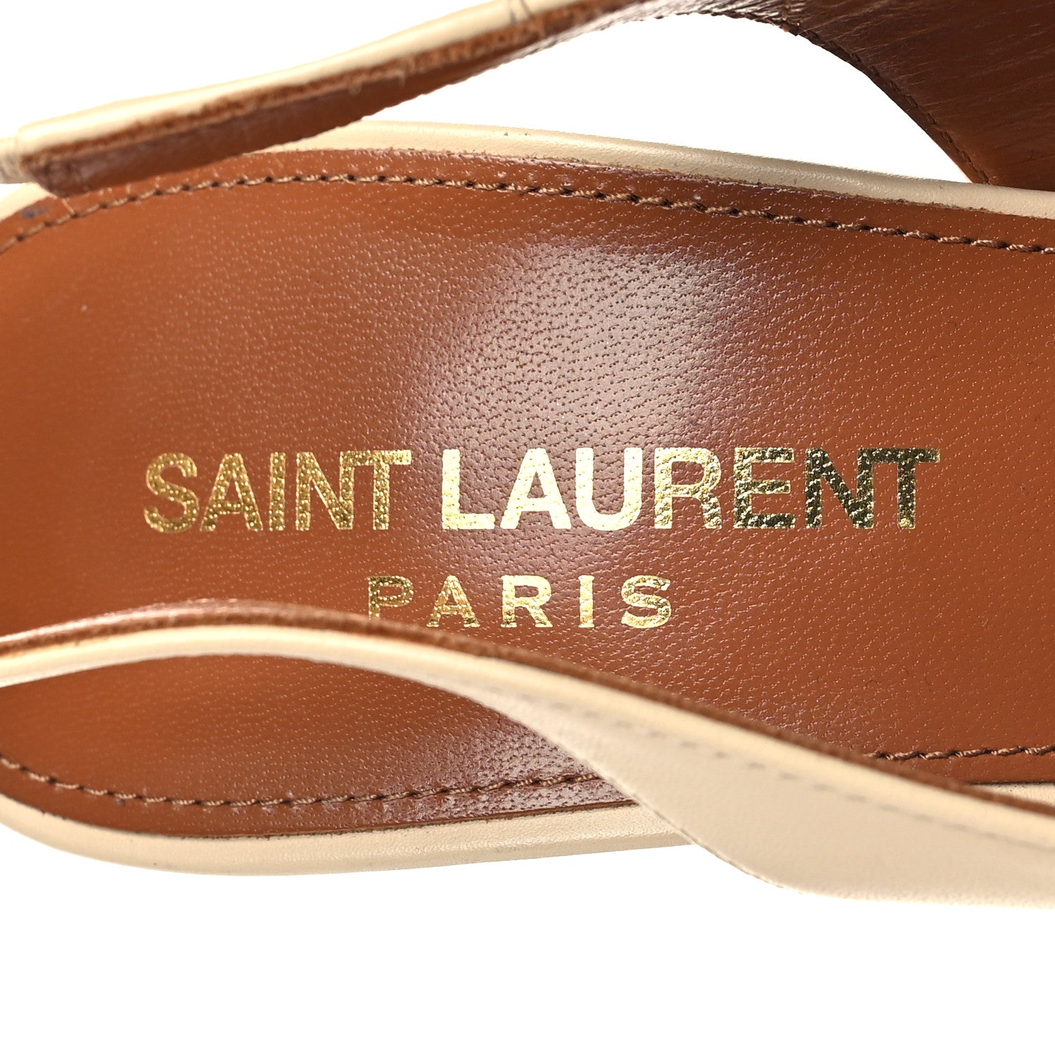 Saint Laurent Calfskin Opyum 110 Slingback Pumps 36 Real Beige 8 of 8