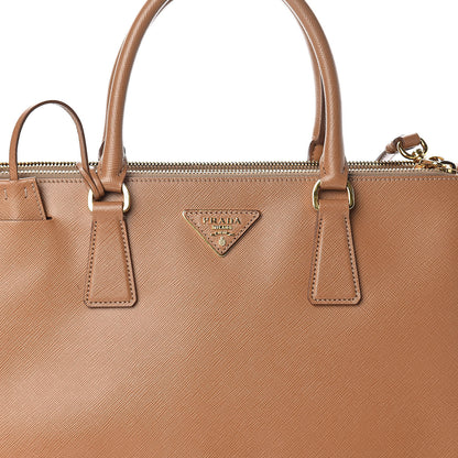 Prada Saffiano Medium Galleria Double Zip Tote Caramel 9 of 11