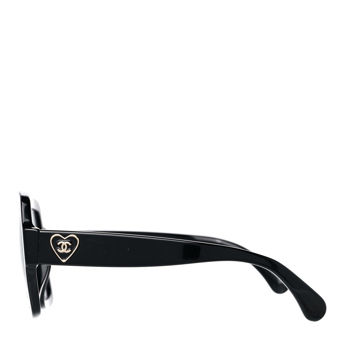 Acetate Square Heart Sunglasses 5479-A Black