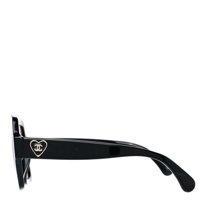 Chanel Acetate Square Heart Sunglasses 5479-A Black 3 of 10