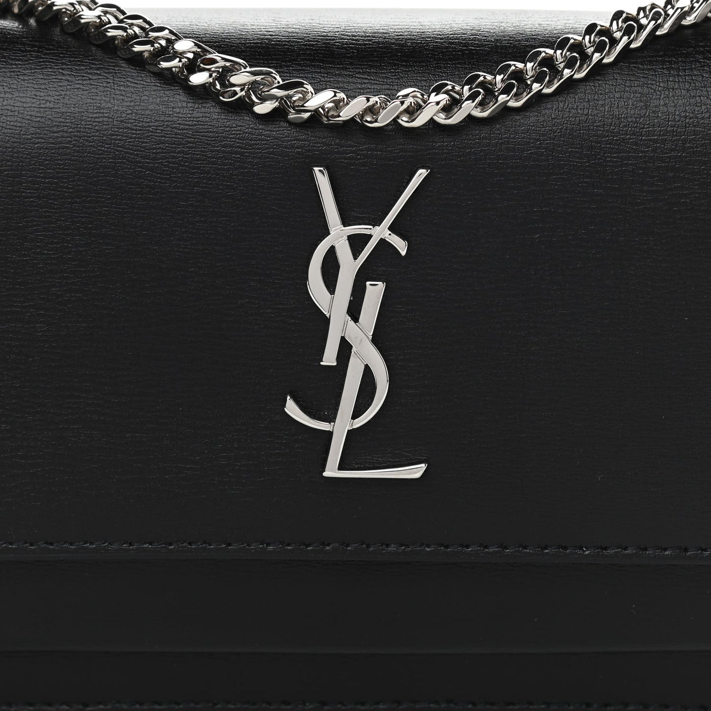 Calfskin Monogram Sunset Chain Wallet Black