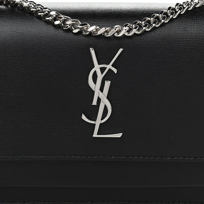 Saint Laurent Calfskin Monogram Sunset Chain Wallet Black 8 of 11
