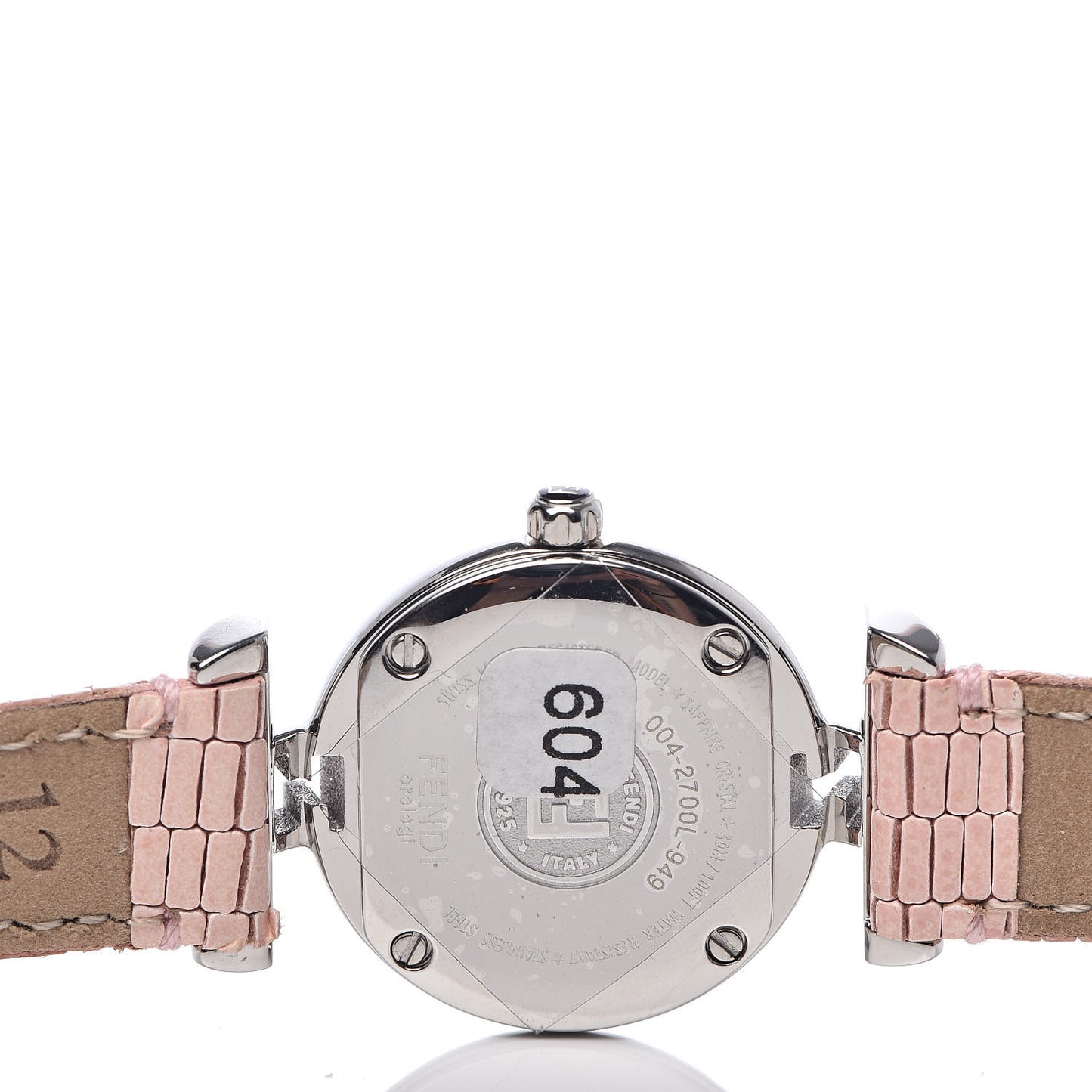 Stainless Steel Calfskin Diamond Pink Mother of Pearl 23mm Moda Quartz Watch