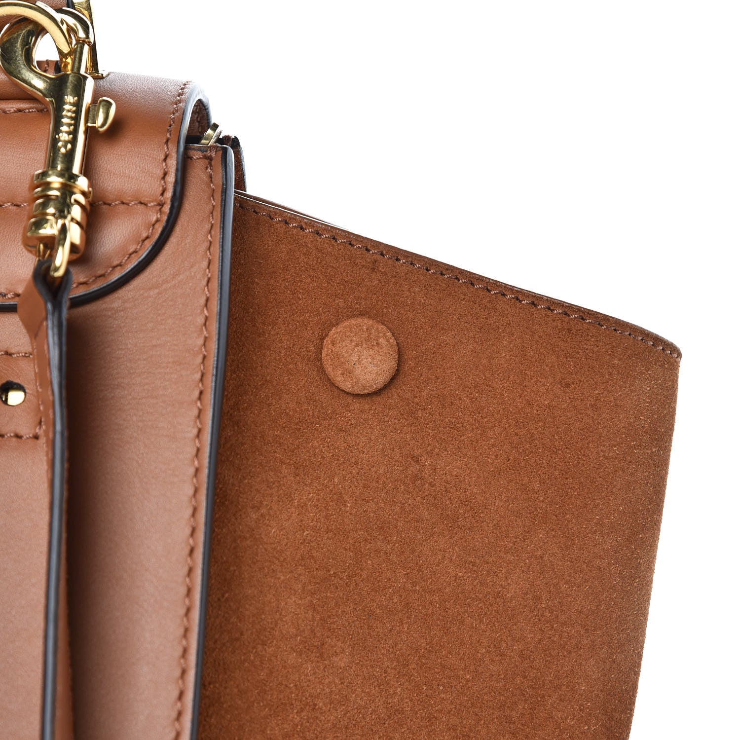 Celine Natural Calfskin Suede Medium Trapeze Tan 12 of 13