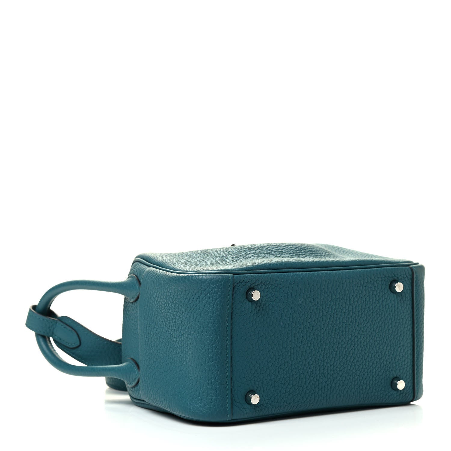Hermes Taurillon Clemence Mini Lindy 20 Vert Bosphore 4 of 12