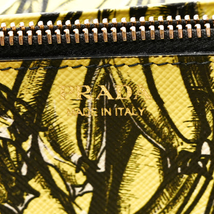 Prada Saffiano Banane Metal Continental Flap Wallet Black 7 of 12