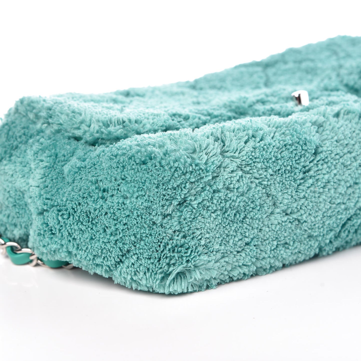 Lambskin Calfskin Mixed Fibers Quilted Medium Flap Green