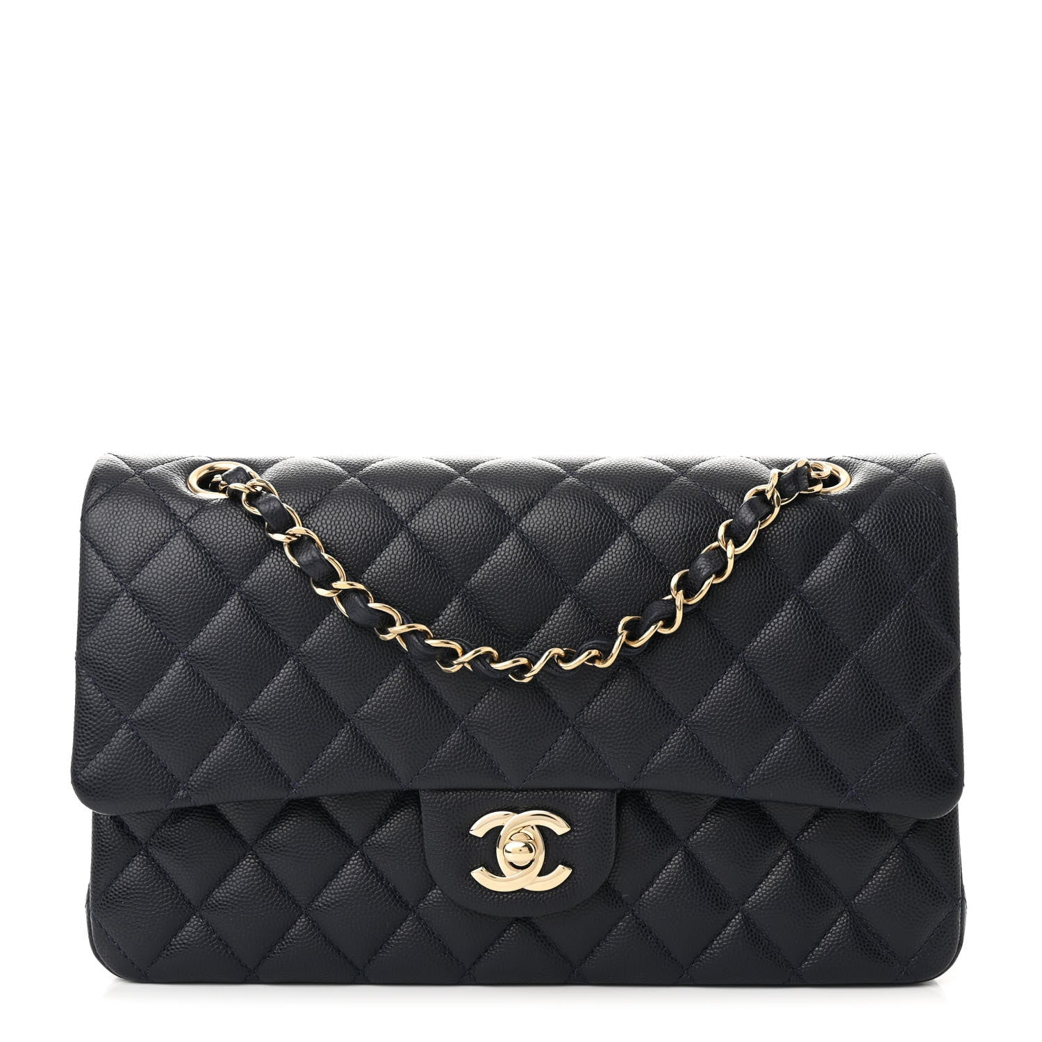 Chanel Caviar Quilted Medium Double Flap Navy 1 of 10