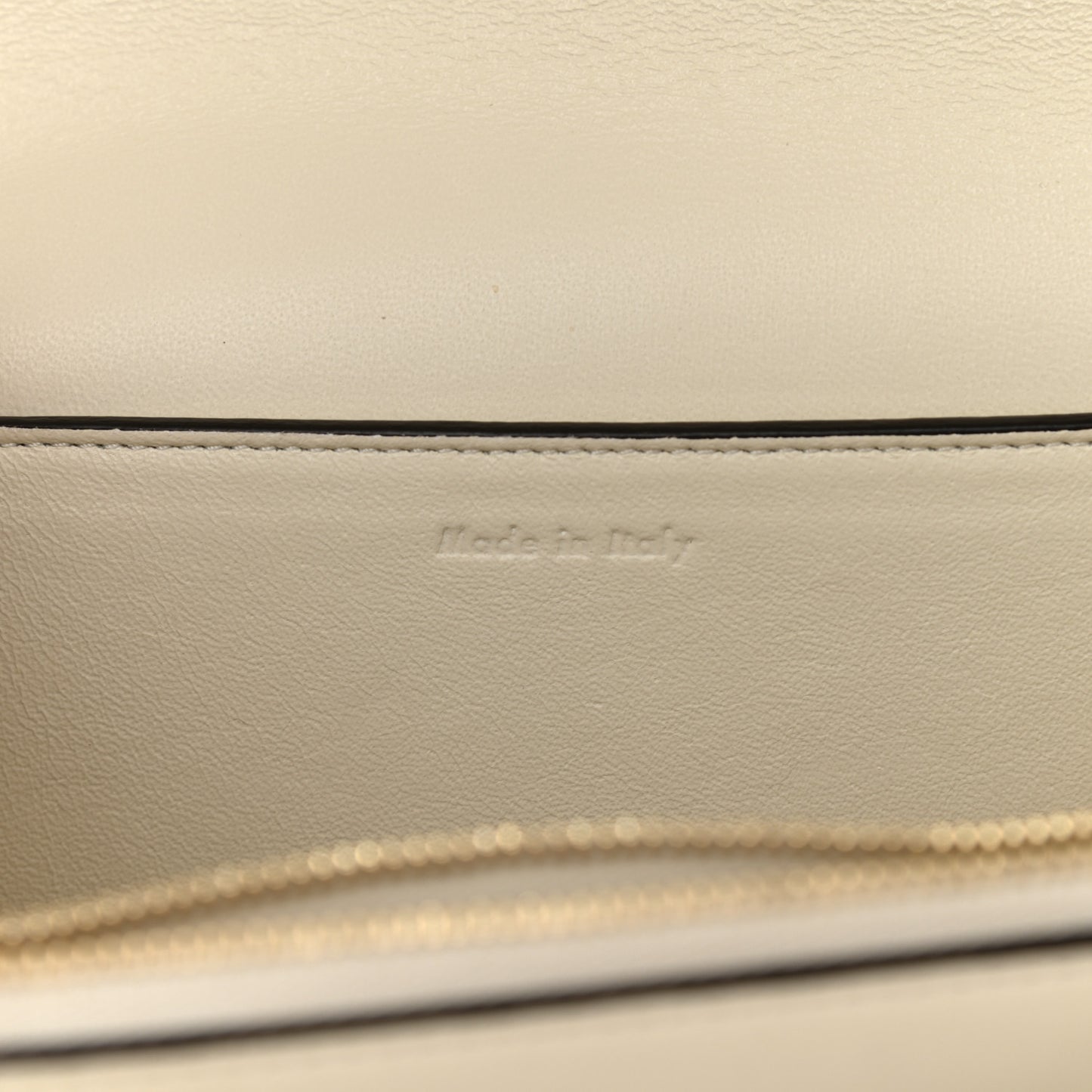 Shiny Smooth Calfskin Medium Frame Shoulder Bag Ivory Royal Blue