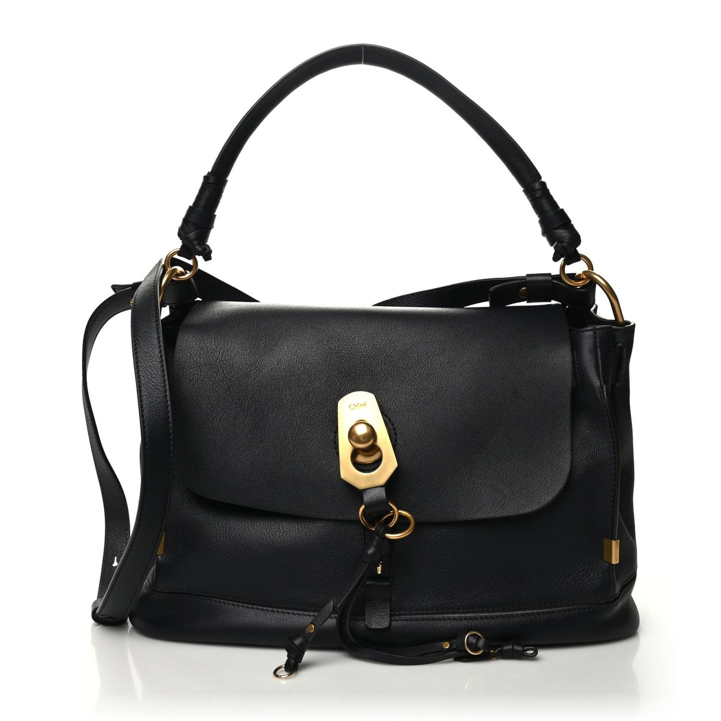 Calfskin Medium Owen Flap Bag Full Blue