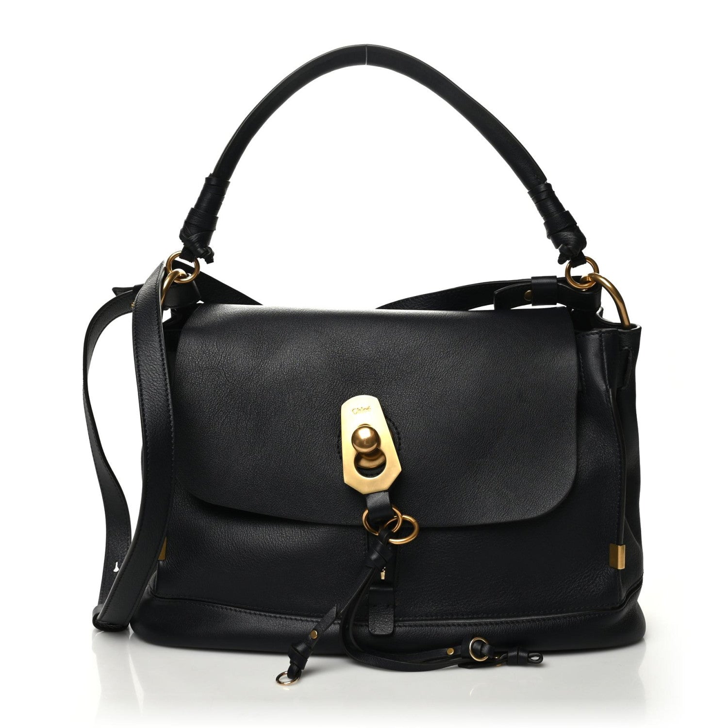 Chloe Calfskin Medium Owen Flap Bag Full Blue 1 of 10