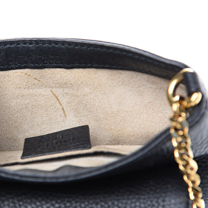 Gucci Pebbled Calfskin Small 1973 Chain Shoulder Bag Black 9 of 10