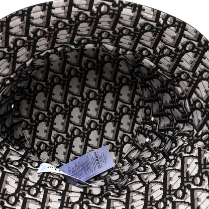 Christian Dior Polyester Cotton Oblique Reversible Teddy-D Brim Bucket Hat 567 Black 9 of 10