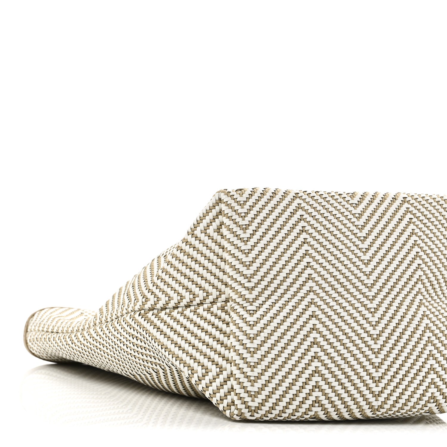 Hermes Chevron Herringbone Canvas Chennai PM Tote Etoupe 8 of 9