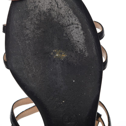 Chanel Glazed Calfskin CC Sandals 40 Black 10 of 12