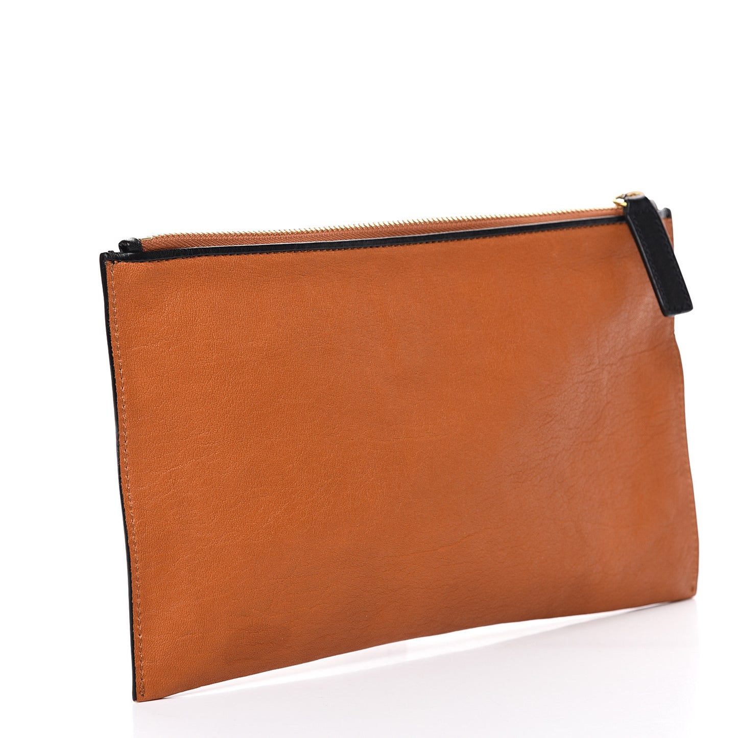 Calfskin Goatskin Bi-Color Alice Clutch Marron Glace