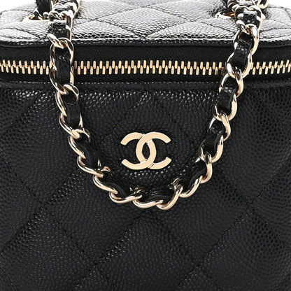 Chanel Caviar Quilted Mini Vanity Case With Chain Black 5 of 10
