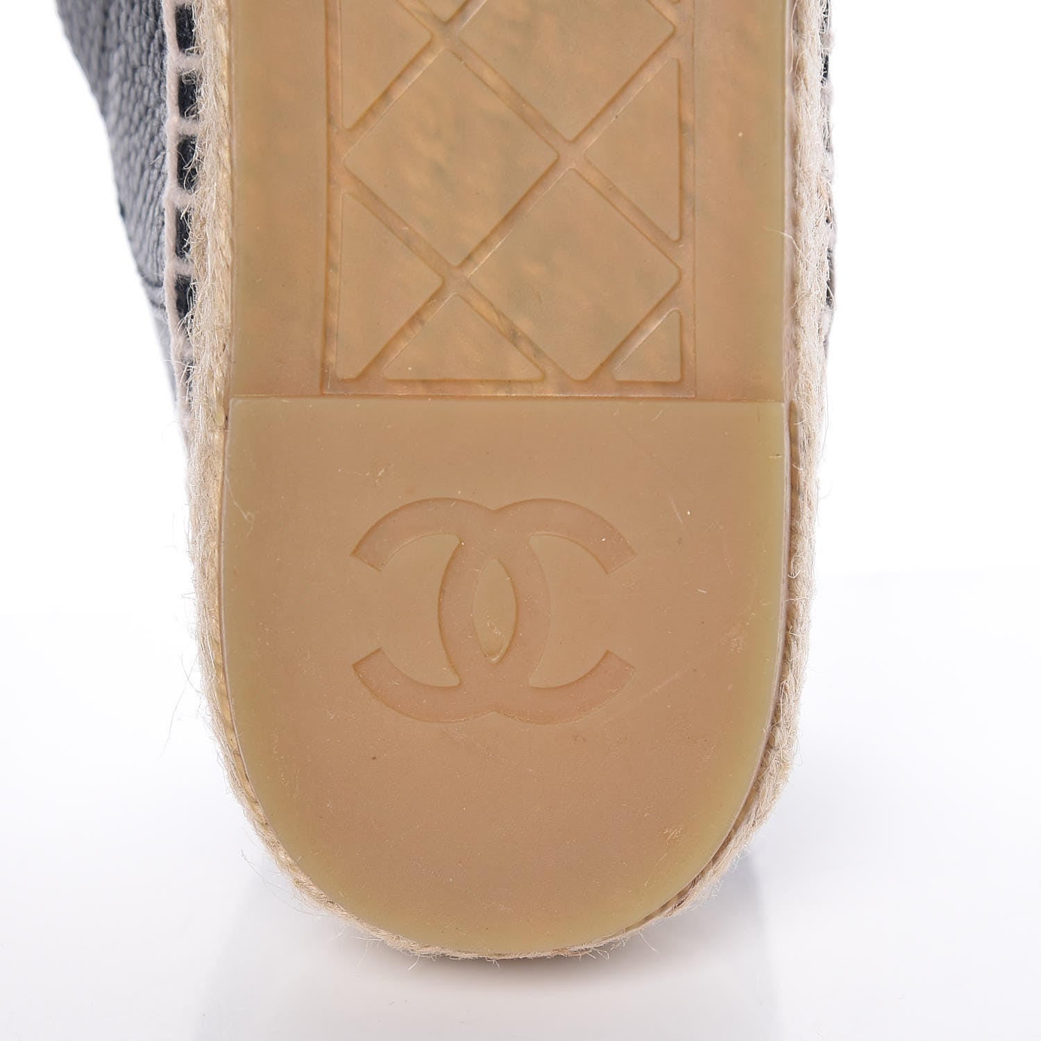Chanel Grained Calfskin CC Espadrilles 36 Black Navy 7 of 10
