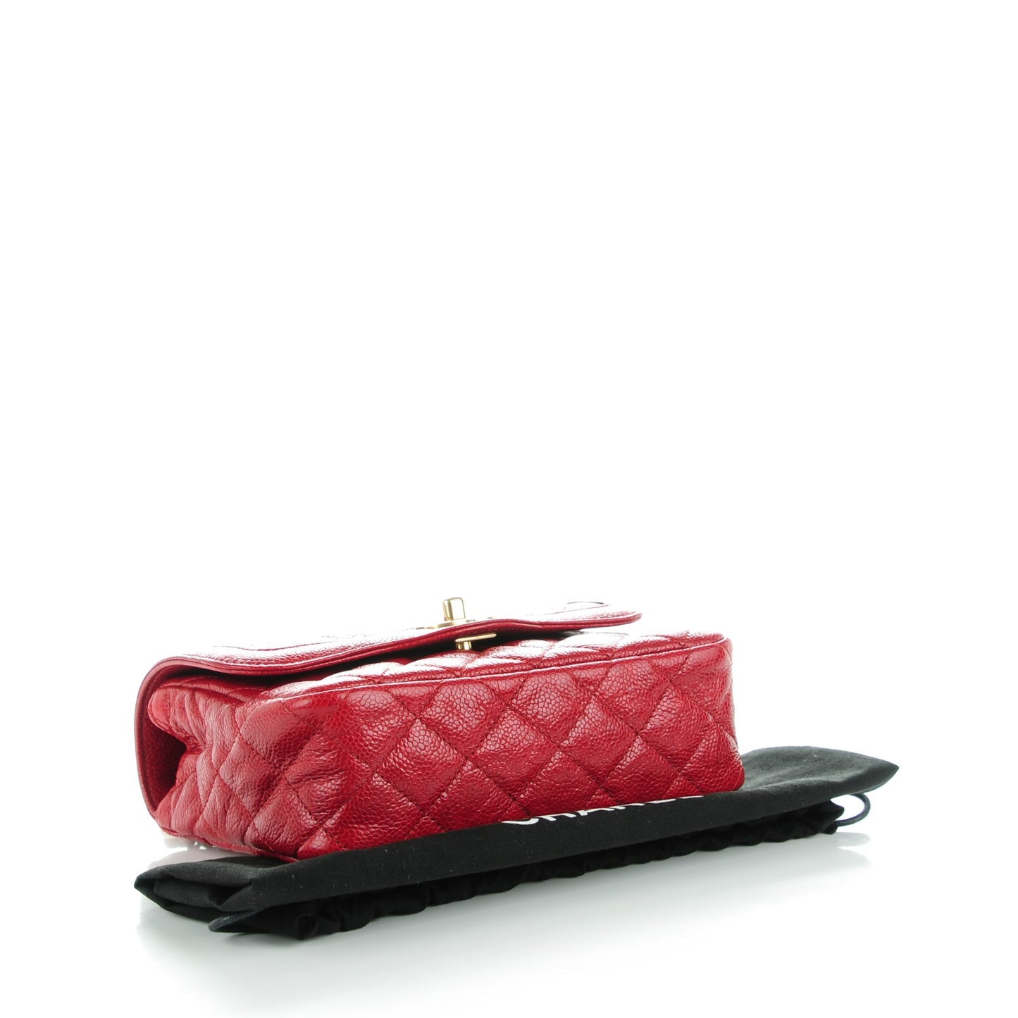 Caviar Quilted Mini Square Flap Red