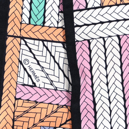 Hermes Silk Tresses H Twilly Abricot Black Rose 4 of 4