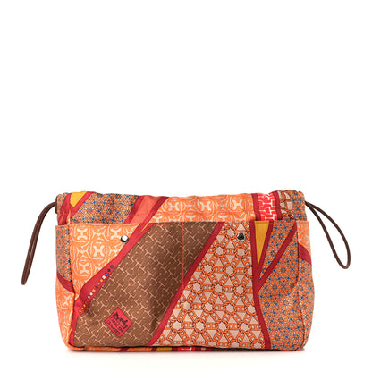 Hermes Silk Barenia Carre en Cravates Fourbi 25 MM Pouch Flamingo Pink Deer Brown 1 of 10