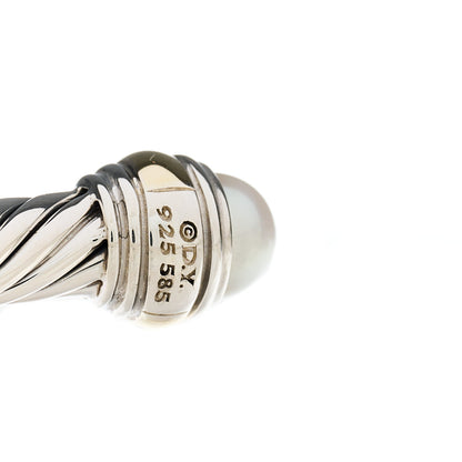 David Yurman Sterling Silver 14K Yellow Gold Pearl 5mm Cable Classics Bracelet 4 of 4