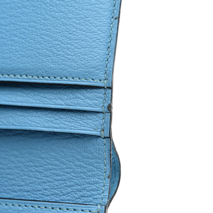 Hermes Chevre Mysore Bearn Compact Wallet Celeste 10 of 17