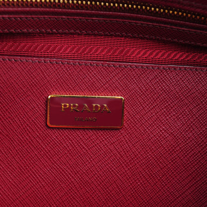 Prada Saffiano Lux Parabole Tote Cherry 7 of 9
