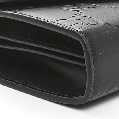 Gucci Calfskin GG Debossed Chain Wallet Black 9 of 10