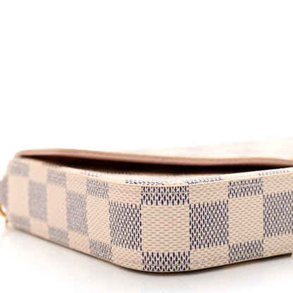 Louis Vuitton Damier Azur Pochette Felicie Chain Wallet Rose Ballerine 11 of 13