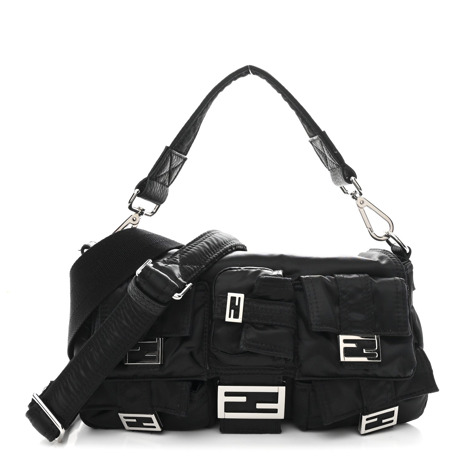 Fendi Econyl Cuoio Romano Multipocket Baguette Black 1 of 11