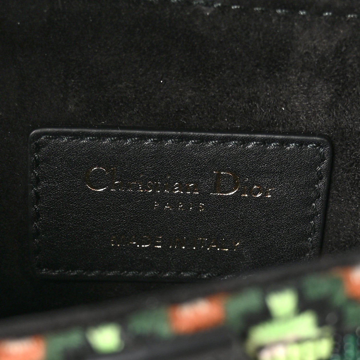 Christian Dior Beaded Fringe Mini Saddle Bag Green Multicolor 6 of 11