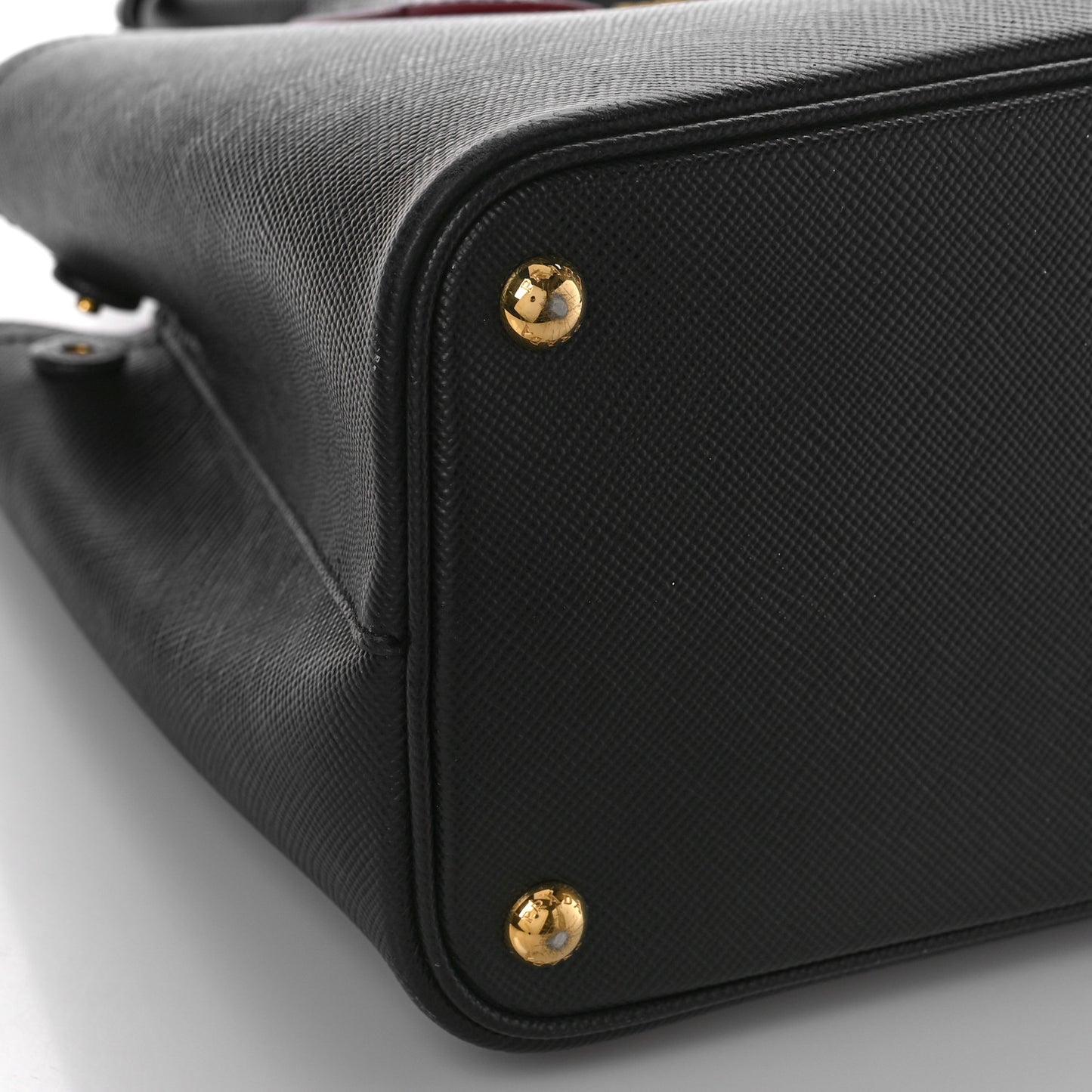 Saffiano Cuir Small Double Bag Black Fuoco