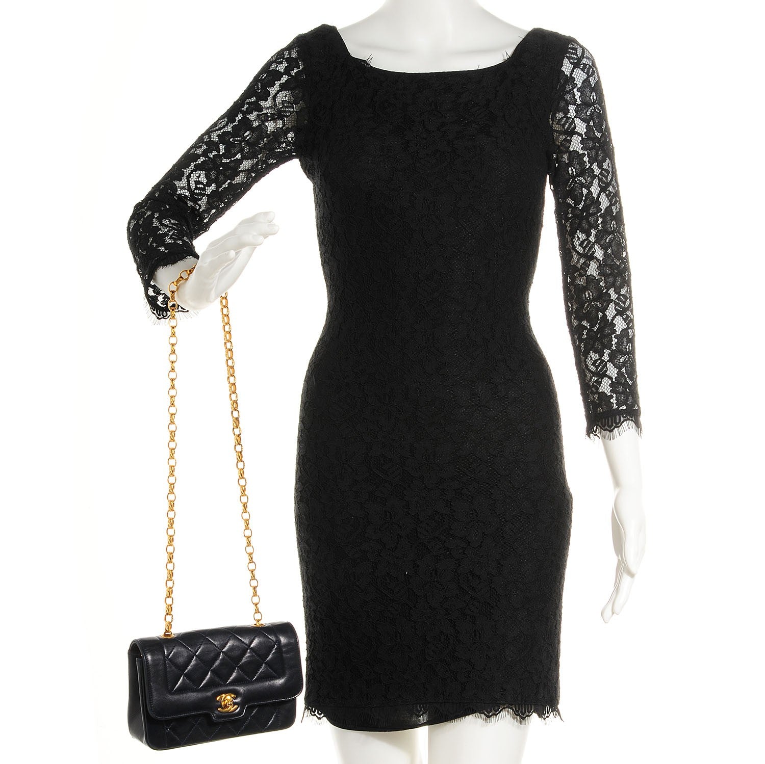 Chanel Lambskin Quilted Mini Flap Navy 2 of 8